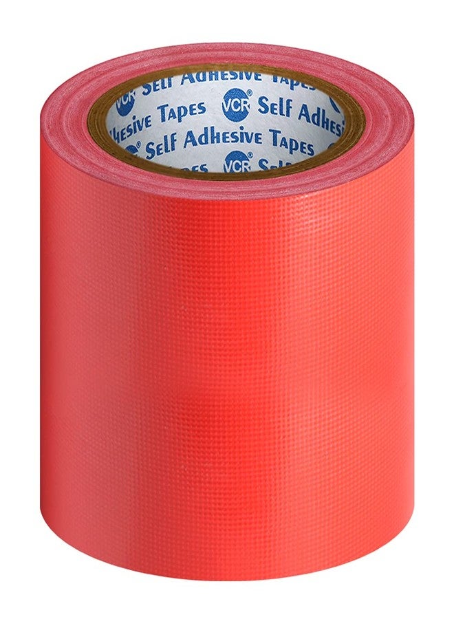 VCR Red Duct Tape - 18 Meters in Length 96mm / 4" Width - 1 Roll Per Pack - Strong Book Binding Tape - Waterproof Heavy Duty Duct Tape - Image 1